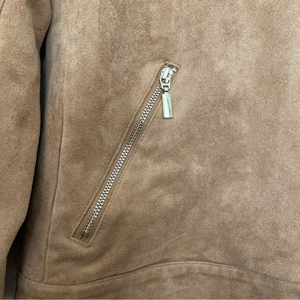 Petite Faux-Suede Moto‎ Camel Jacket - Picture 10 of 16